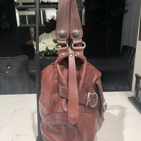 B. Makowsky Rich Brown Leather Backpack - Picture 3 of 9